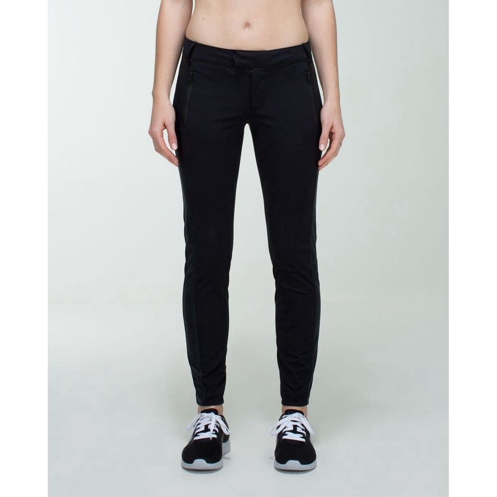 Lululemon Here To There Pants Womens 4 Black Tailored Bike To Office Zip Pockets - Picture 3 of 16